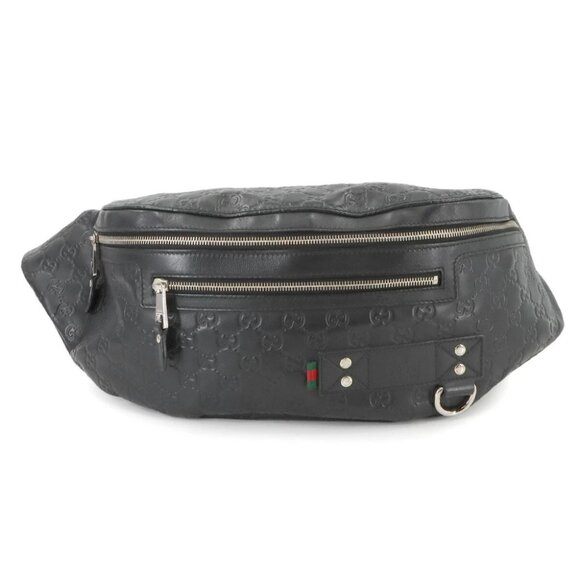 GUCCI Guccissima Crossbody Bag Leather Black 246409 Purse 90282935 - Picture 1 of 11